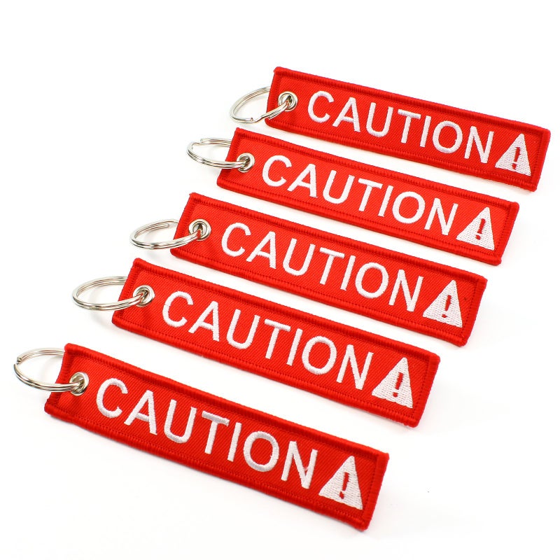 Rotary13B1 Caution Key Chain Safety Tag Red White Size: 1in by 5in Qty: 5 Pack - by Rotary13B1 - Image 4